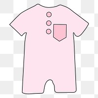 Baby romper png sticker, kids clothing illustration, transparent background. 