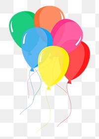 Floating balloons png sticker, party decor illustration, transparent background. Free public domain CC0 image.