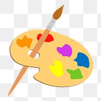 Color palette png sticker, art equipment illustration, transparent background. Free public domain CC0 image.