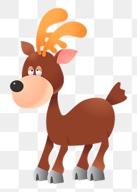 Cartoon reindeer png sticker, wildlife illustration, transparent background. Free public domain CC0 image.