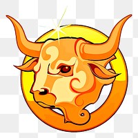 Taurus symbol png sticker, astrology sign illustration, transparent background. Free public domain CC0 image.