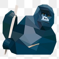 Gorilla png sticker, cute animal illustration, transparent background. Free public domain CC0 image.