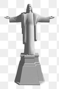 Png Christ The Redeemer sticker, statue illustration, transparent background. Free public domain CC0 image.