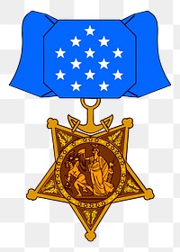 Png medal of honor sticker, object illustration, transparent background. Free public domain CC0 image.