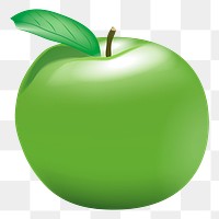 Green apple png sticker, fruit illustration, transparent background. Free public domain CC0 image.