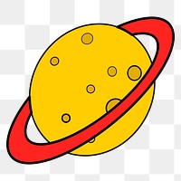 Saturn planet png sticker, galaxy illustration, transparent background. Free public domain CC0 image.