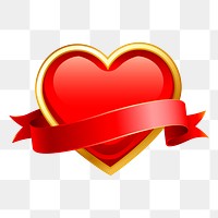 Red heart png sticker, Valentine's celebration illustration, transparent background. Free public domain CC0 image.