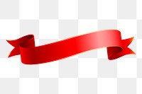 Ribbon banner png sticker, red illustration, transparent background. Free public domain CC0 image.