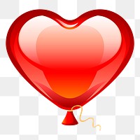 Balloon heart png sticker, Valentine's celebration illustration, transparent background. Free public domain CC0 image.