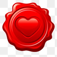 Heart seal png stamp sticker, Valentine's celebration illustration, transparent background. Free public domain CC0 image.