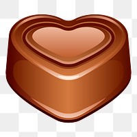 Heart chocolate png sticker, Valentine's celebration illustration, transparent background. Free public domain CC0 image.