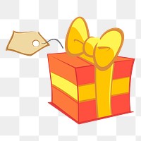 Birthday gift png sticker, celebration illustration, transparent background. Free public domain CC0 image.