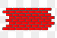 Brick wall png sticker, red illustration, transparent background. Free public domain CC0 image.