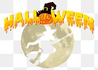 Halloween typography png sticker, festive illustration, transparent background. Free public domain CC0 image.