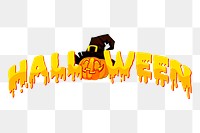 Halloween typography png sticker, festive illustration, transparent background. Free public domain CC0 image.