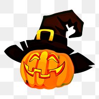 Halloween pumpkin png sticker, festive illustration, transparent background. Free public domain CC0 image.