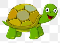 Smiling turtle png sticker, cute animal illustration, transparent background. Free public domain CC0 image.