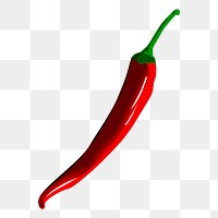 Red chili png sticker, vegetable illustration, transparent background. 