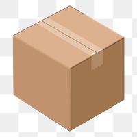 Parcel box png sticker, object illustration, transparent background. Free public domain CC0 image.