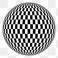 Optical illusion png globe sticker, geometric shape illustration, transparent background. Free public domain CC0 image.