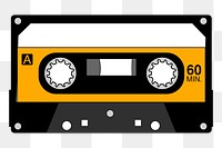 Cassette png sticker, entertainment illustration, transparent background. Free public domain CC0 image.