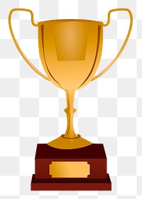 Gold trophy png sticker, object illustration, transparent background. Free public domain CC0 image.