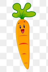 Cartoon carrot png sticker, vegetable illustration, transparent background. Free public domain CC0 image.