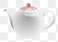 Tea pot png sticker, object illustration, transparent background. Free public domain CC0 image.