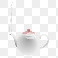 Tea pot png sticker, object illustration, transparent background. Free public domain CC0 image.