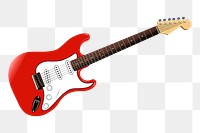 Electric guitar png sticker, musical instrument illustration, transparent background. Free public domain CC0 image.
