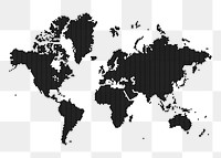 World map png sticker, geography illustration, transparent background. Free public domain CC0 image.