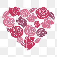 Rose heart png sticker, valentine's day illustration, transparent background. Free public domain CC0 image.