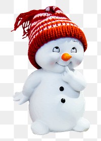 3D snowman png sticker, Christmas illustration, transparent background. Free public domain CC0 image.