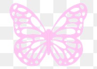 Pink butterfly png sticker, cute animal illustration, transparent background. Free public domain CC0 image.