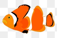 Clownfish png sticker, cute animal illustration, transparent background. Free public domain CC0 image.