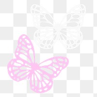 Pink butterfly png sticker, cute animal illustration, transparent background. Free public domain CC0 image.