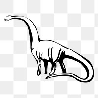 Long-neck dinosaur png sticker, extinct animal illustration, transparent background. Free public domain CC0 image.