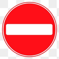 No entry png sign sticker, traffic symbol illustration, transparent background. Free public domain CC0 image.