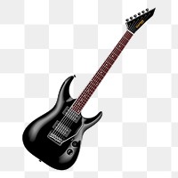 Electric guitar png sticker, musical instrument illustration, transparent background. Free public domain CC0 image.