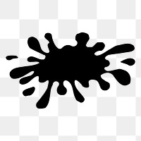 Black splash png sticker, creative illustration, transparent background. Free public domain CC0 image.