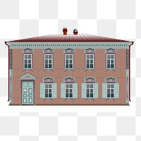 Png Siberian house building sticker, architecture illustration, transparent background. Free public domain CC0 image.