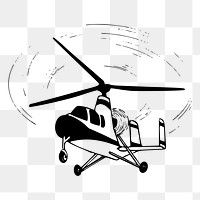 Helicopter png sticker, vehicle illustration, transparent background. Free public domain CC0 image.