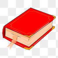 Red book png sticker, stationery illustration, transparent background. Free public domain CC0 image.