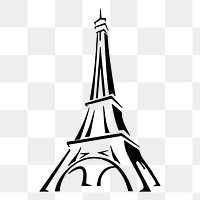 Eiffel tower png sticker, landmark illustration, transparent background. Free public domain CC0 image.