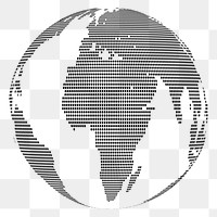 Globe png sticker, icon illustration, transparent background. Free public domain CC0 image.