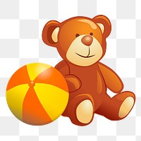 Teddy bear png sticker, kid's toy illustration, transparent background. Free public domain CC0 image.