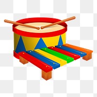 Kid's toys png sticker, musical instrument illustration, transparent background. Free public domain CC0 image.