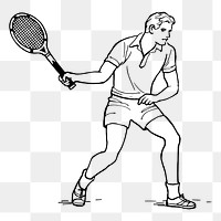 Tennis player png sticker, sport illustration, transparent background. Free public domain CC0 image.