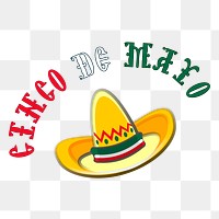 Sombrero hat png sticker, Mexican traditional illustration, transparent background. Free public domain CC0 image.