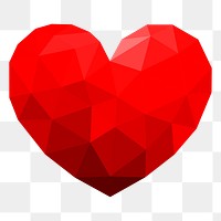 Red heart shape png sticker, love illustration, transparent background. Free public domain CC0 image.